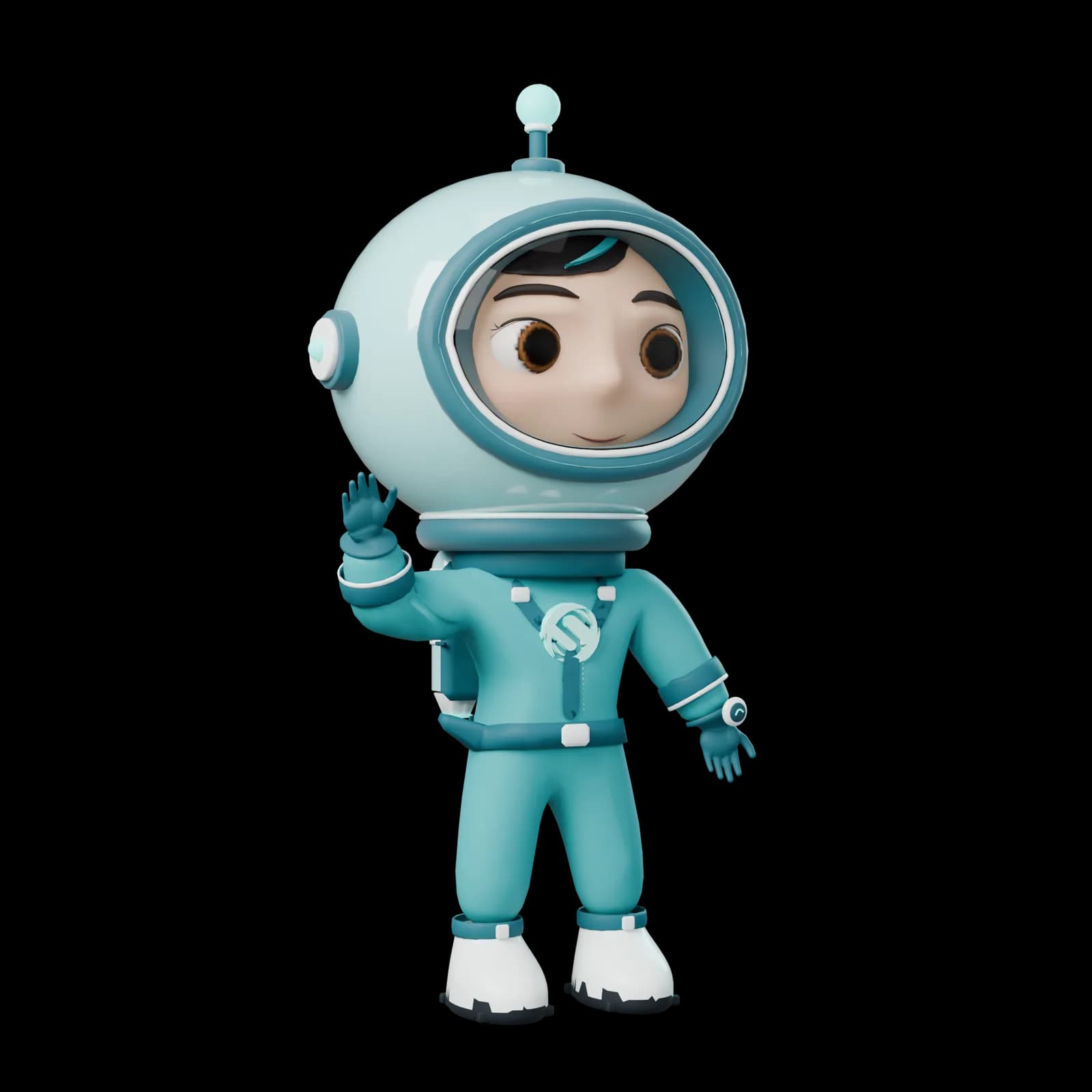 Sino, a friendly AI companion, waving hello